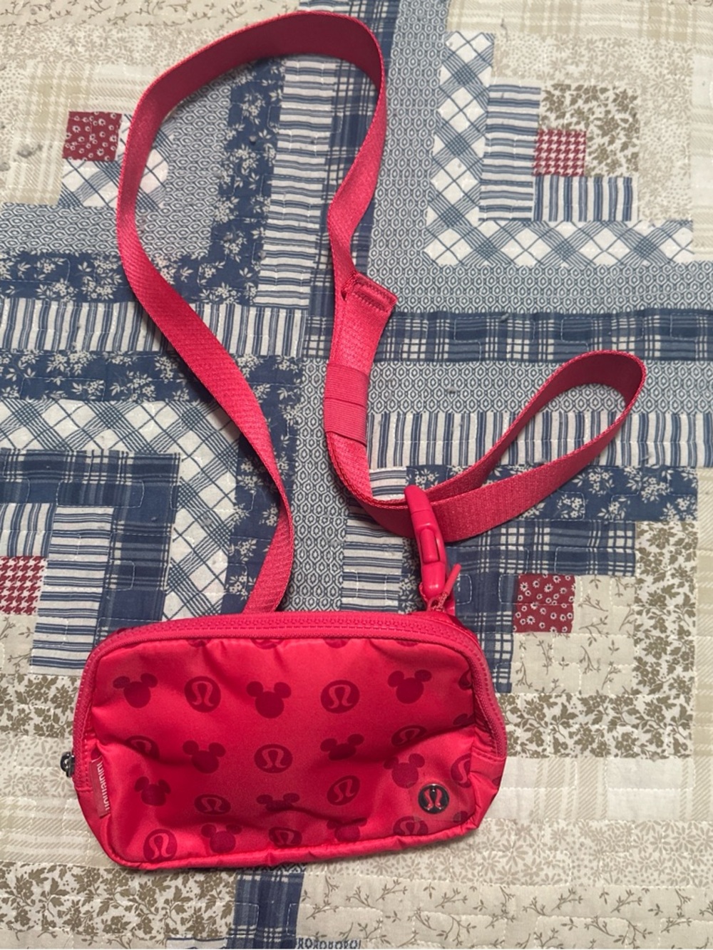 lululemon athletica Small Crossbody Bag in Bright Pink with Mickey Print